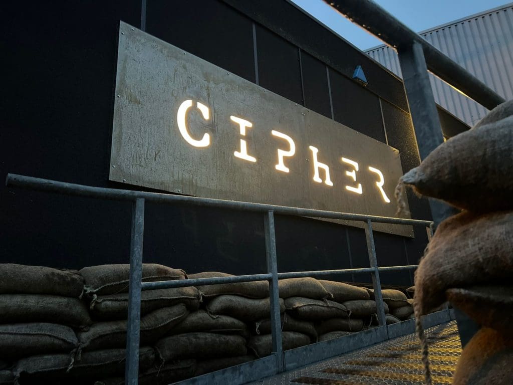 Entrance to Cipher Escape Rooms at Formula Fast Milton Keynes