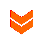 Animated orange chevrons moving down